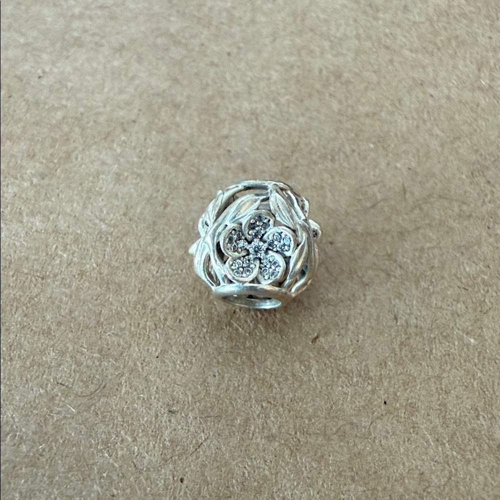 Pre-Owned Pandora Mystic Floral Charm with CZ Stones